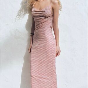 Zara Pink Geometric Maxi Dress